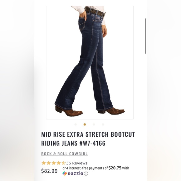 Rock & roll denim MID RISE EXTRA STRETCH BOOTCUT RIDING JEANS - Picture 6 of 8